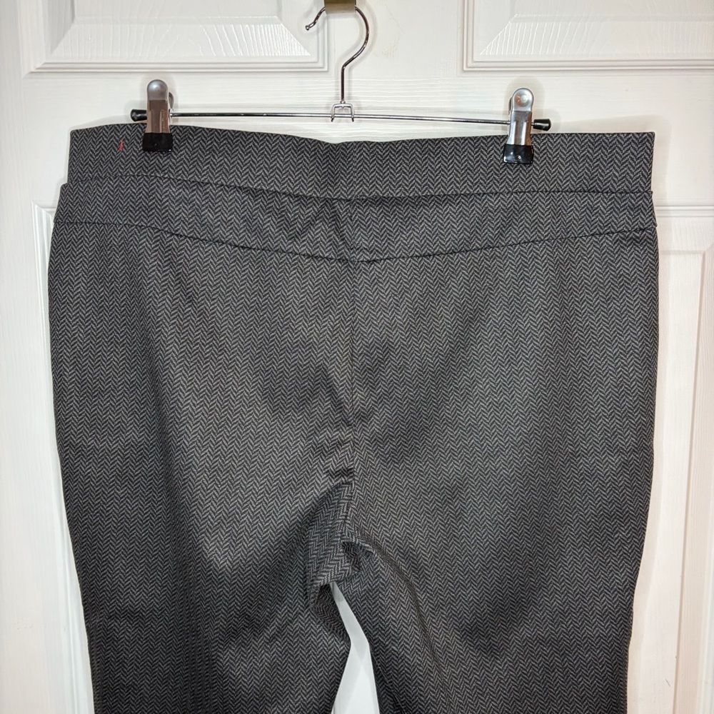 KASPER Classic Pull On Slim Stretch Herringbone Pants Workwear Charcoal Grey 14 - Picture 5 of 9